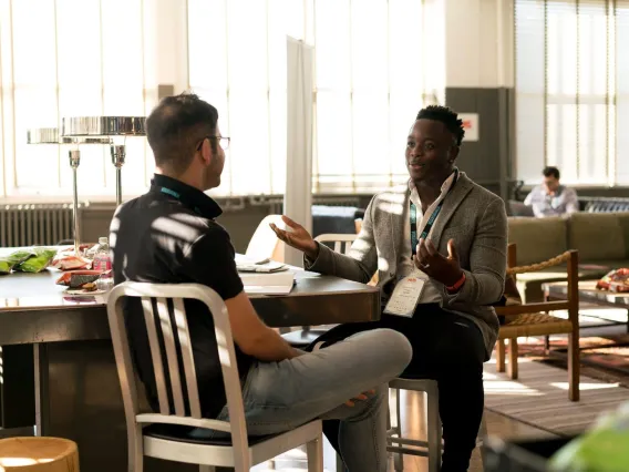 Two men having a conversation