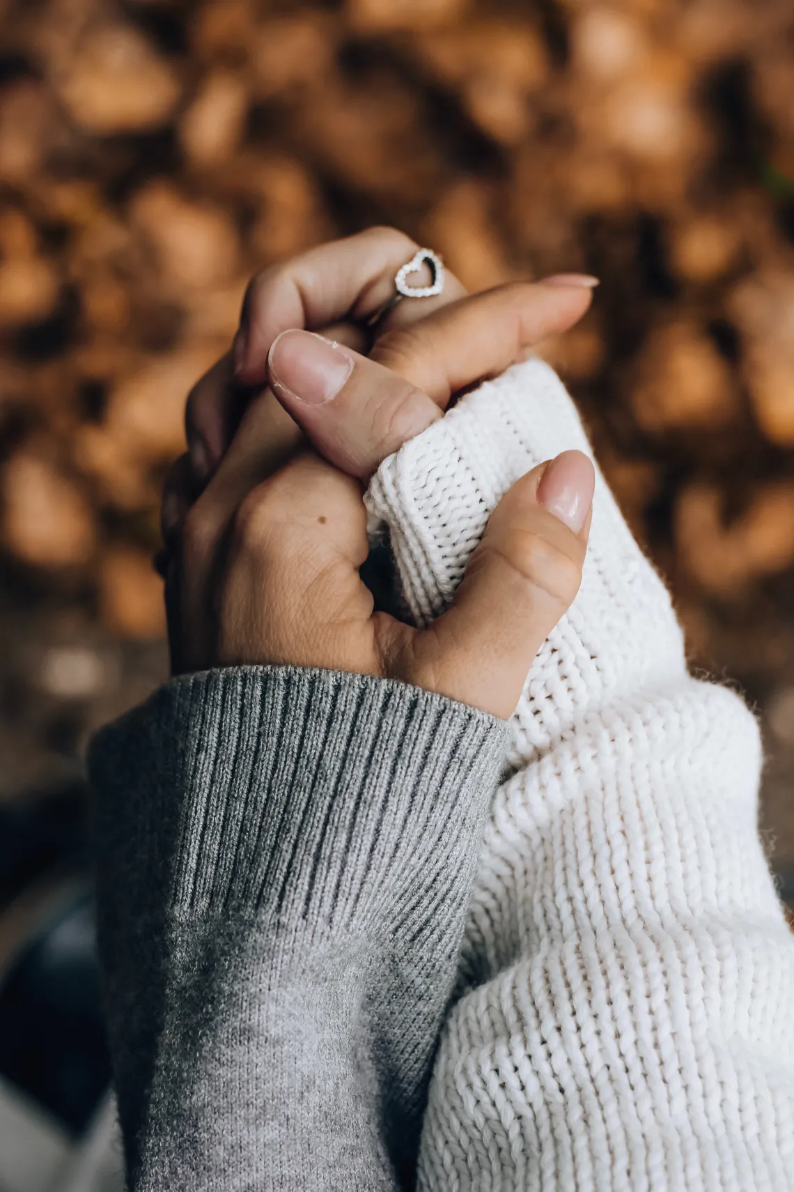 Persons holding hands.